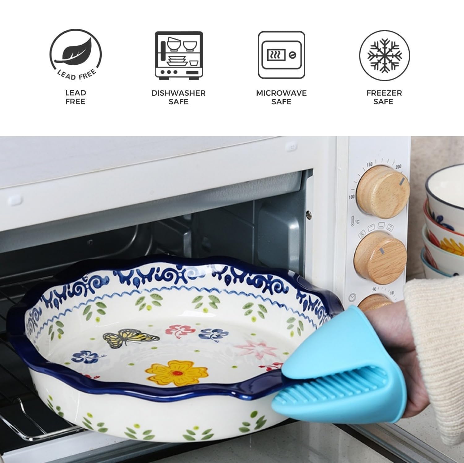 Moldes para tartas, moldes de cerámica para quiche de 11 pulgadas, moldes redondos para pasteles, pizzas, pasteles, cenas, banquetes, aptos para horno