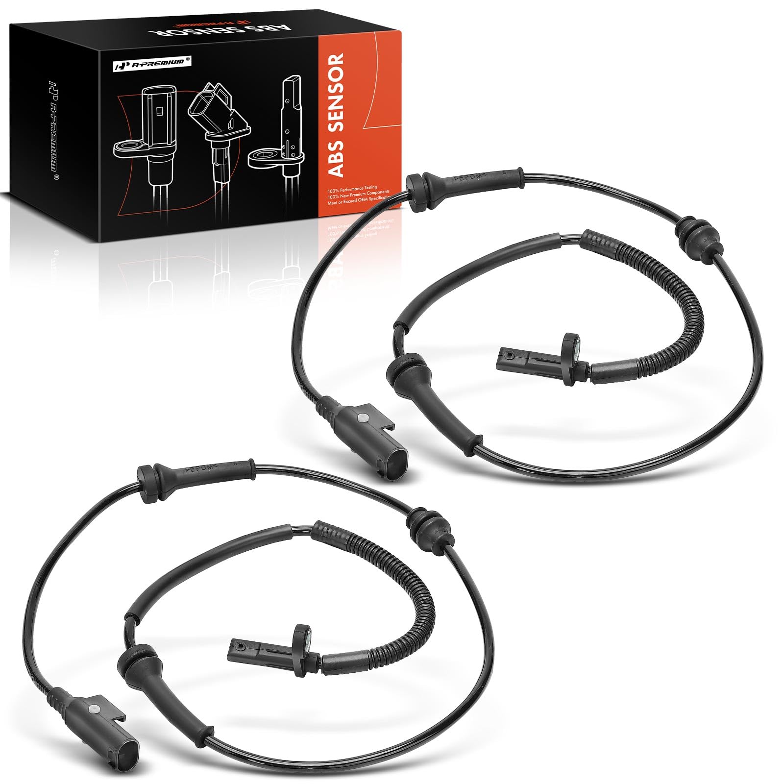 A-Premium ABS Sensor Replacement for Fiat 500 2012-2019, Rear Left or Right, A Set of 2