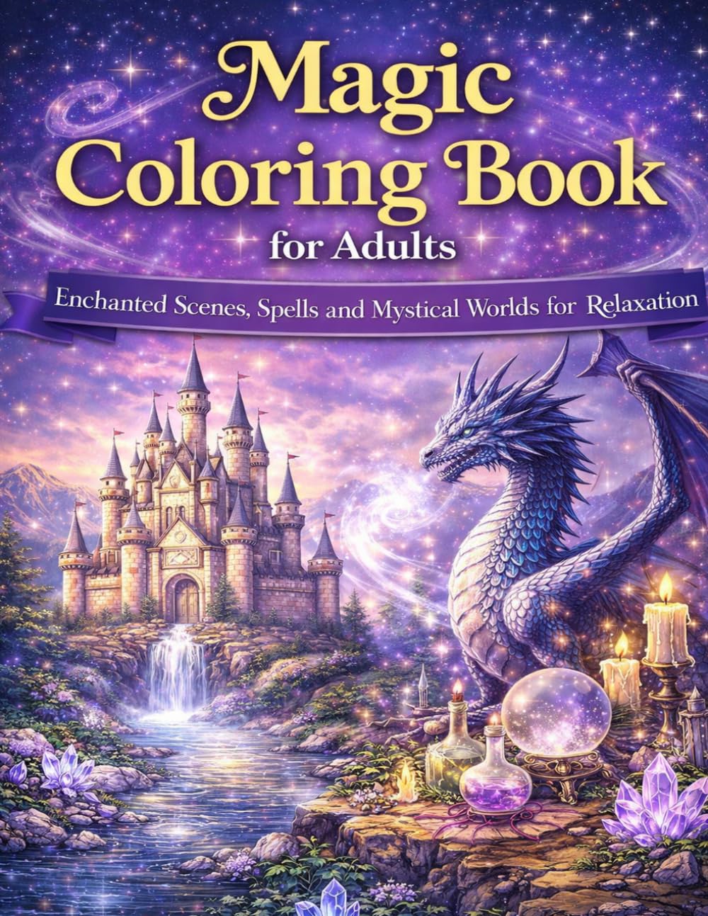 Magic Coloring Book for Adults: Enchanted Scenes, Spells and Mystical Worlds for Relaxation
