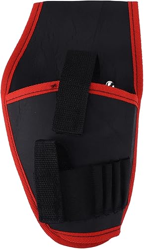 Miniatura 9 de Funda de taladro para cinturón de herramientas, 10.2 x 5.9 in, lado rojo, poliéster, soporte para cintura, organizador de artilugios, bolsa