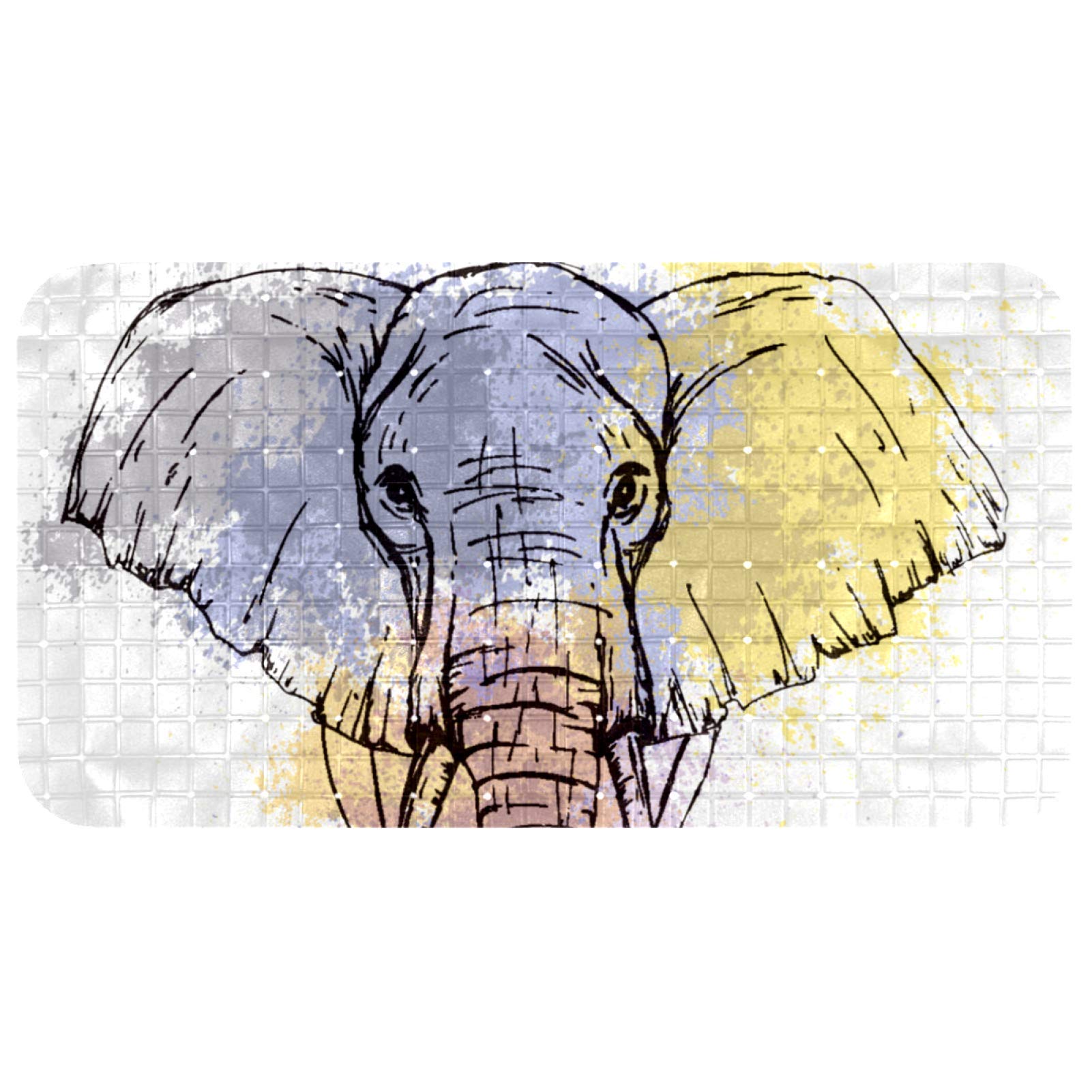 Tapis de baignoire pour la maison et le spa motif éléphant hipster