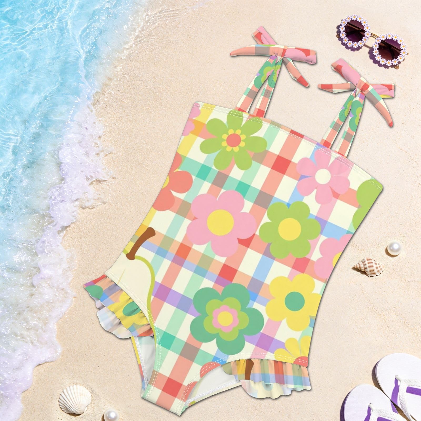 FRODOTGV Costume da bagno intero da ragazza ad asciugatura rapida, costume da bagno estivo da spiaggia per bambina