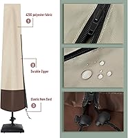 Vista 4 de Funda para Sombrilla de Patio Funda para Sombrilla de Exterior con Varilla Impermeable Durable Tela de Poliéster 600D Funda para Sombrilla Parasol