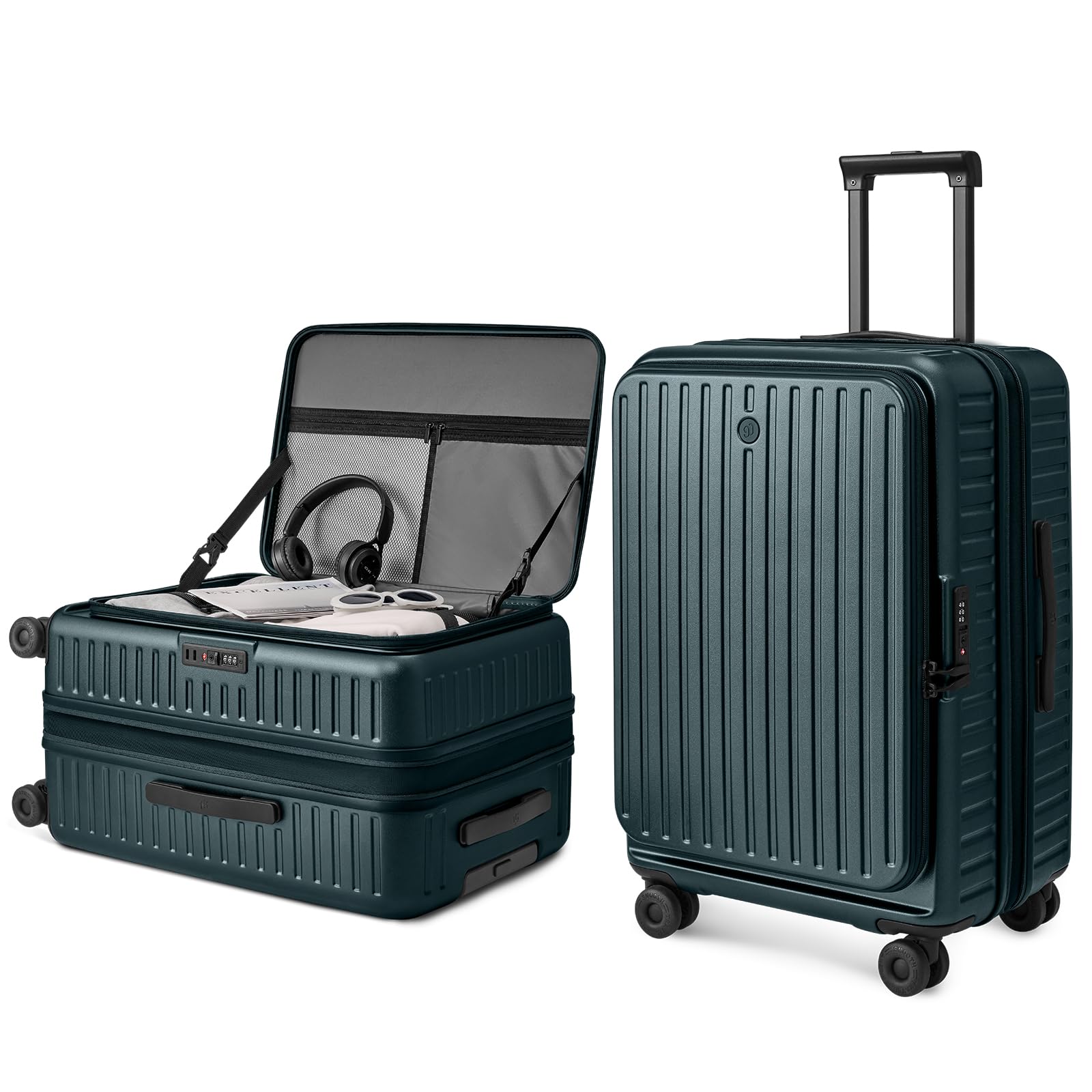 NINETYGO Top Opening Checked Luggage, Lightweight Large Suitcase, ALPS