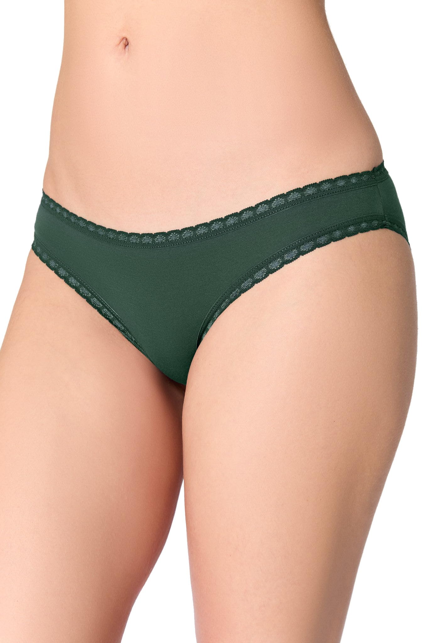 Confezione da 4 slip da donna con pizzo in cotone biologico