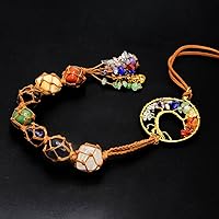 Vista 5 de Tree of Life Hanging Chakra Stones, Crystals and Healing Stones Chakra Ornaments for Christmas Tree, Witchy Gifts, Dream Catchers and Meditation