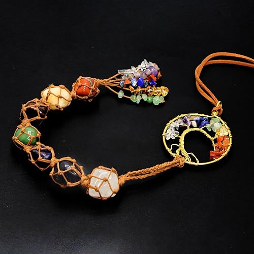 Miniatura 5 de Tree of Life Hanging Chakra Stones, Crystals and Healing Stones Chakra Ornaments for Christmas Tree, Witchy Gifts, Dream Catchers and Meditation