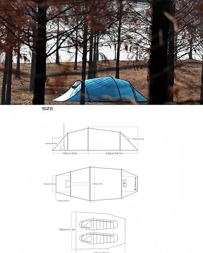 Miniatura 6 de Tienda de campaña caliente Tienda de campaña de invierno Tienda de campaña 4 estaciones Tienda al aire libre para camping, senderismo, caza, pesca,