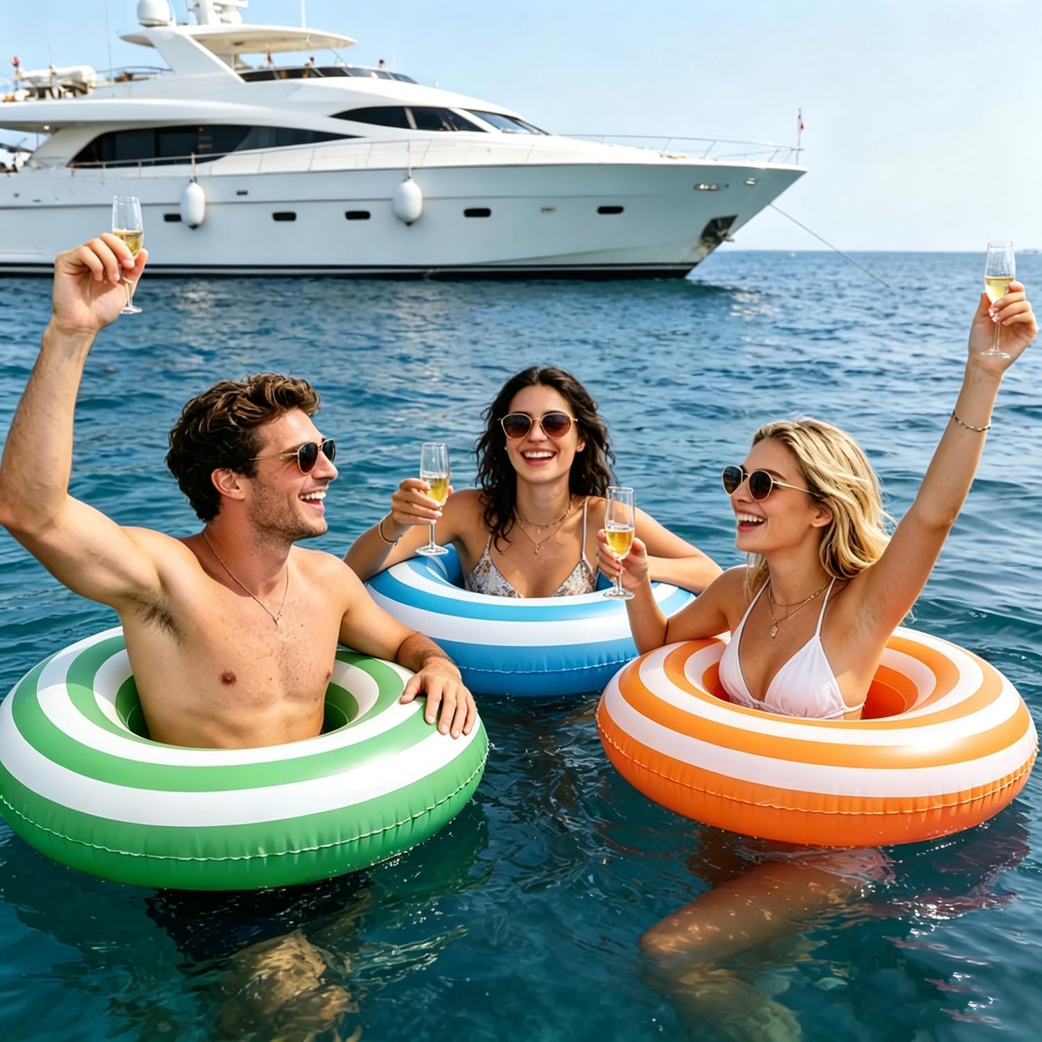 3PCS 40" Huawaii Floats for Adults Rings Lollipop Striped Pool Float Large Swim Ring for Adults,40Inch Striped Teens Adult Inner Tubes Summer Beach Laua Bachelorette Party