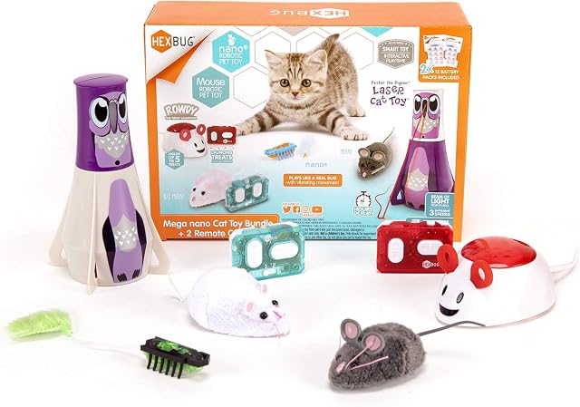 HEXBUG Mega Cat Toy Pack, Autonomous and Remote Control Pet Toys