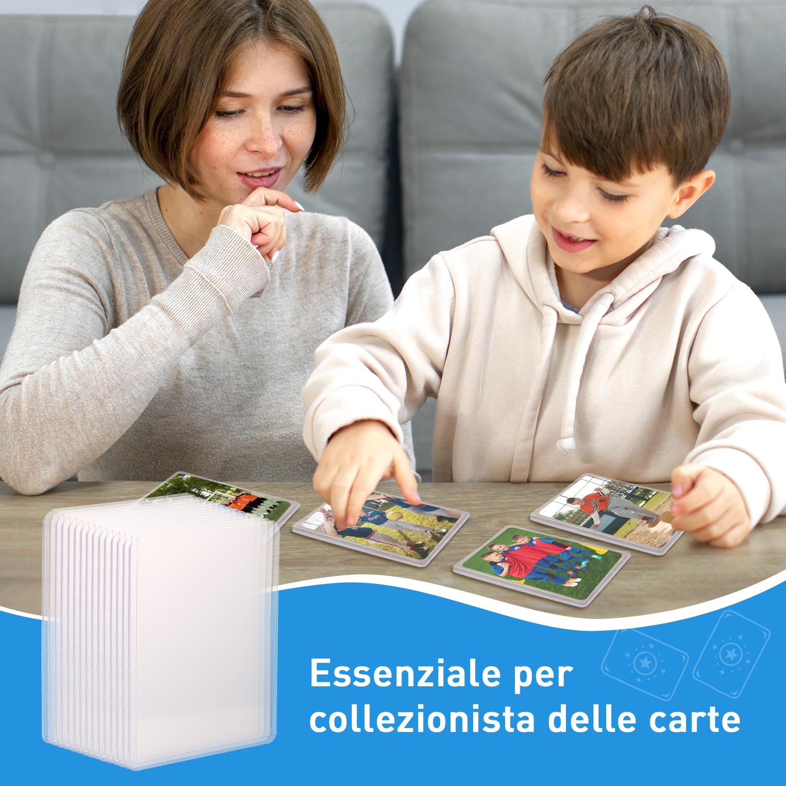 LEMESO Toploader per Carte, Top Loader 15 pz per Protezione Carta Porta Carte da Collezione, Photocards Kpop, per Esposizione, Trading di Carta