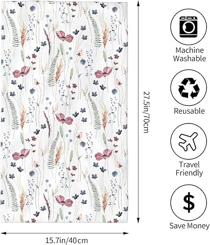 Miniatura 3 de Toalla de mano de flores, hermosas toallas de microfibra floral, toalla de baño suave, absorbente, multiusos, para baño, hotel, gimnasio y spa,