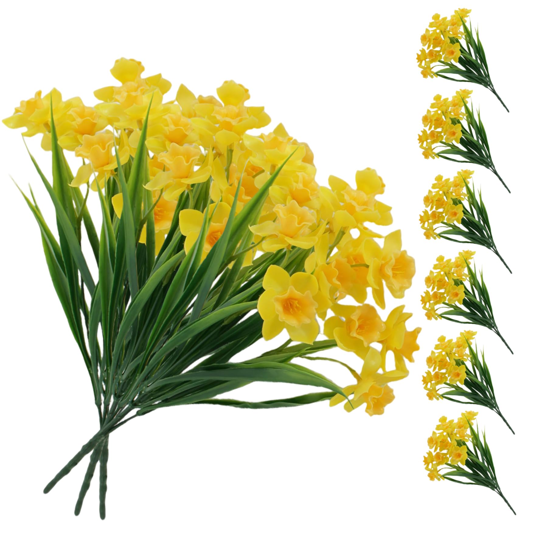 Fleurs artificielles de jonquilles jaunes durables de 14 2 pouces