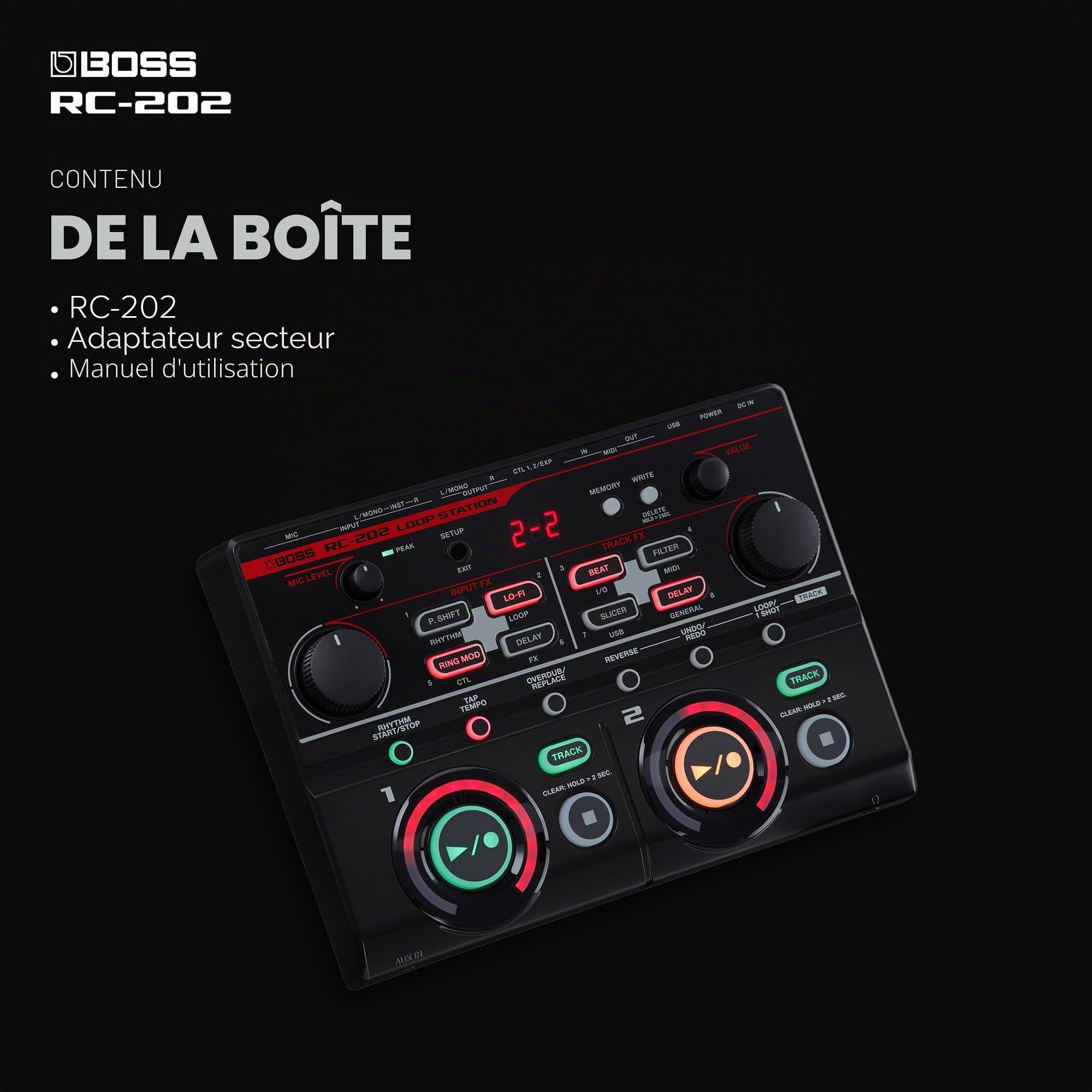 BOSS Station de Boucle compacte à Deux Voies RC-202 (RC-202)