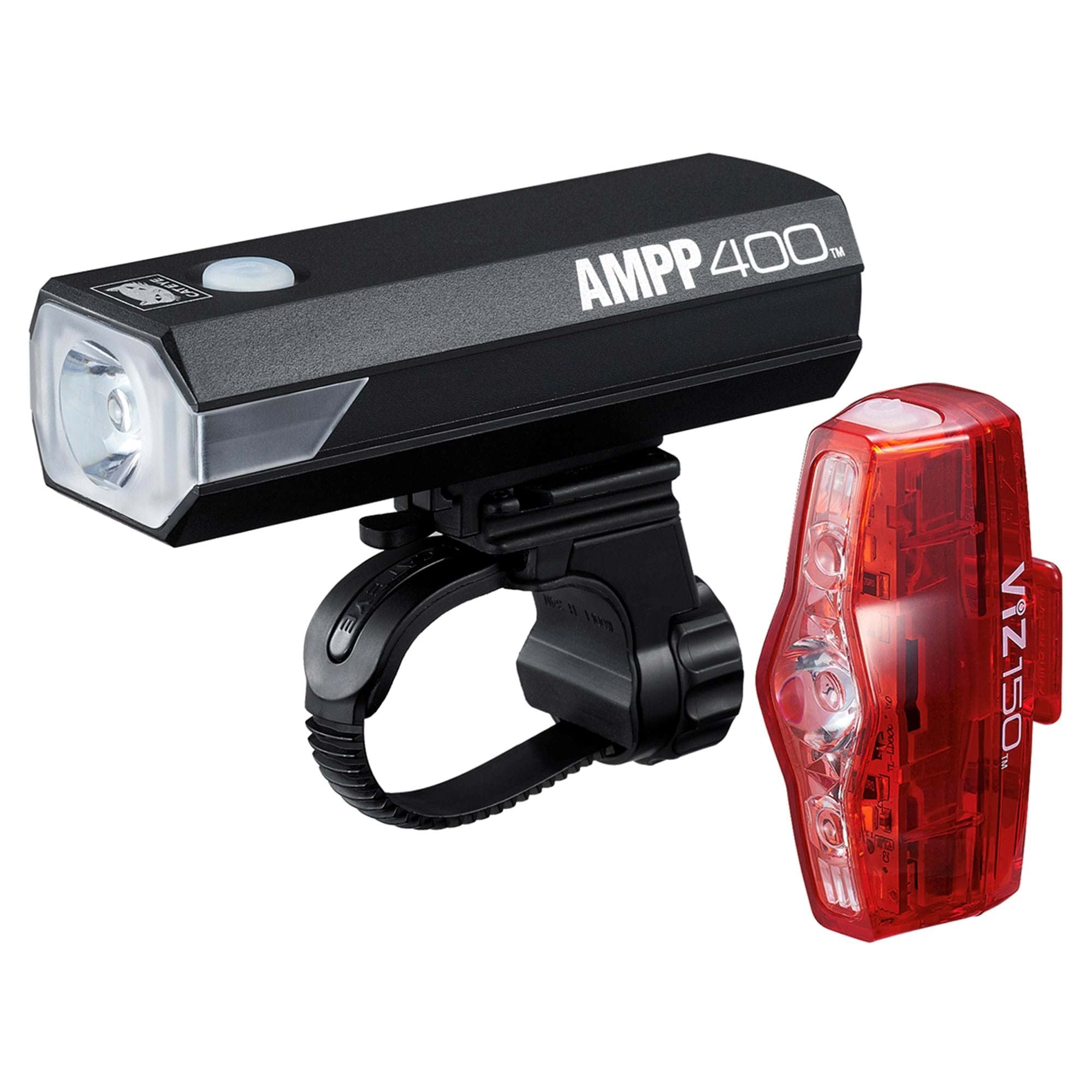 Cateye Ampp 400/ViZ 100 Front & Rear Cycling Light Set