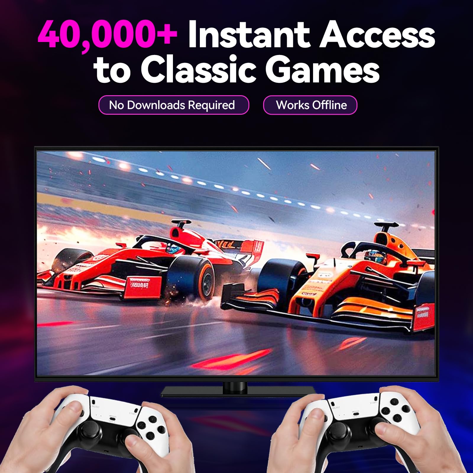 AGSTMG Console de jeux rétro 2026, 4K HDMI avec plus de 40 000 jeux, 23 émulateurs, Plug-and-Play, double manette sans fil 2,4 GHz, 64 Go