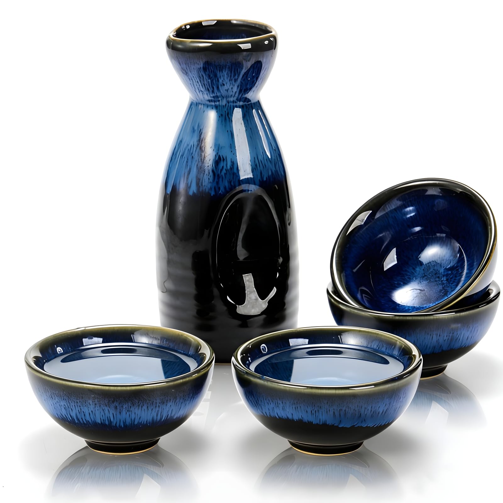 SUKALA ウォーターフラワーセットアップ Sサイズ ダークネイビー Amazon.com | Goaste 5 Pieces Ceramic Sake Set, Kiln-Change
