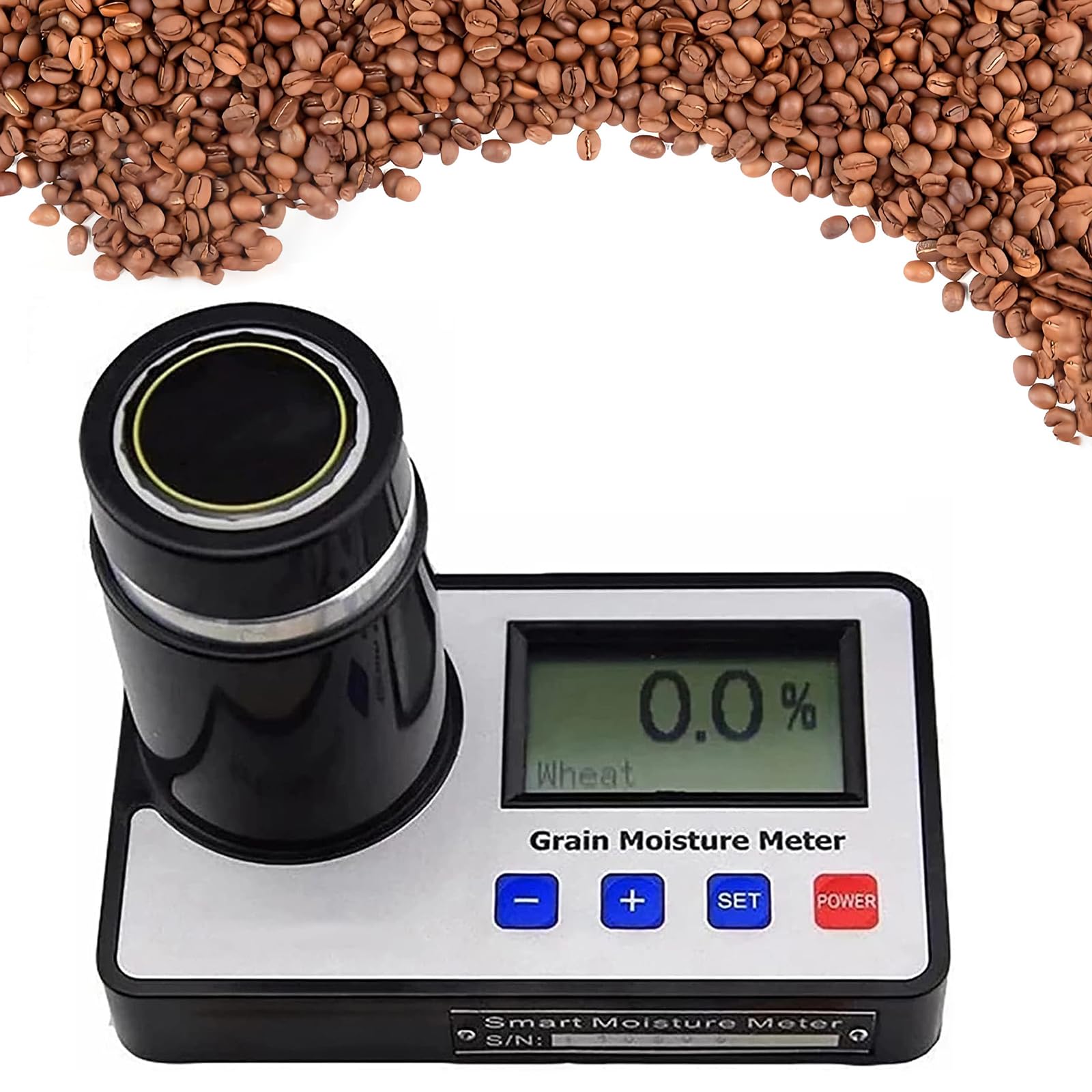 Tester di umidità del grano, misuratore di umidità digitale con compensazione automatica della temperatura, intervallo 8%-30%, precisione <0,5%, per 19 grani, durevole