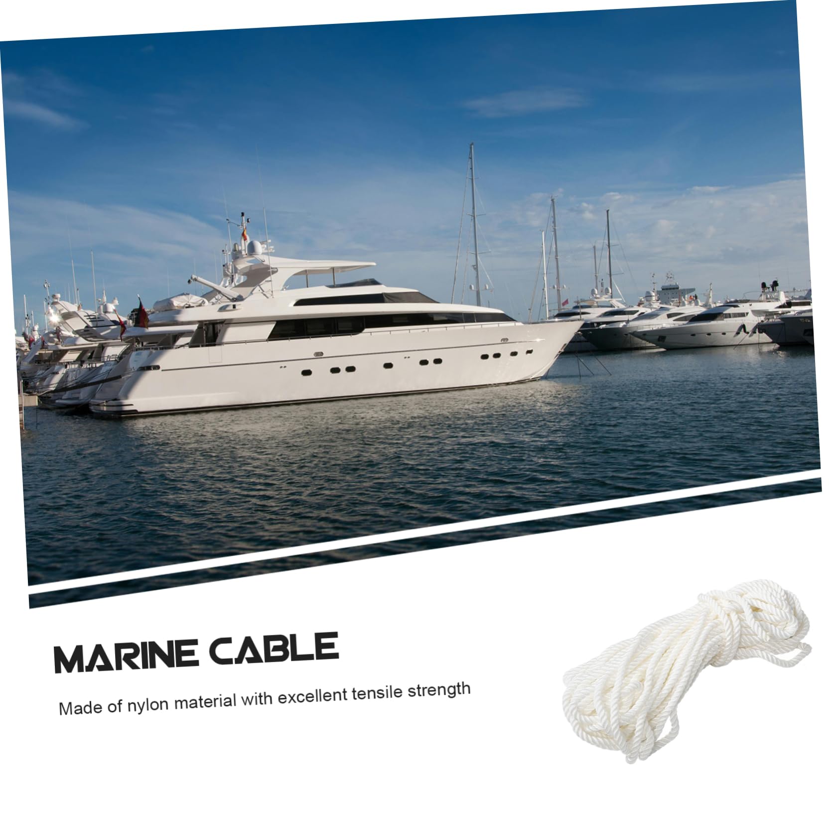 Weiße Nylon Bootsanlegeleine 12mm für Boote und Schiffe | 1 Rolle, Geflochtenes Seil in Marinequalität, für Docking und Ankerung, Passend für Maritime Einsätze