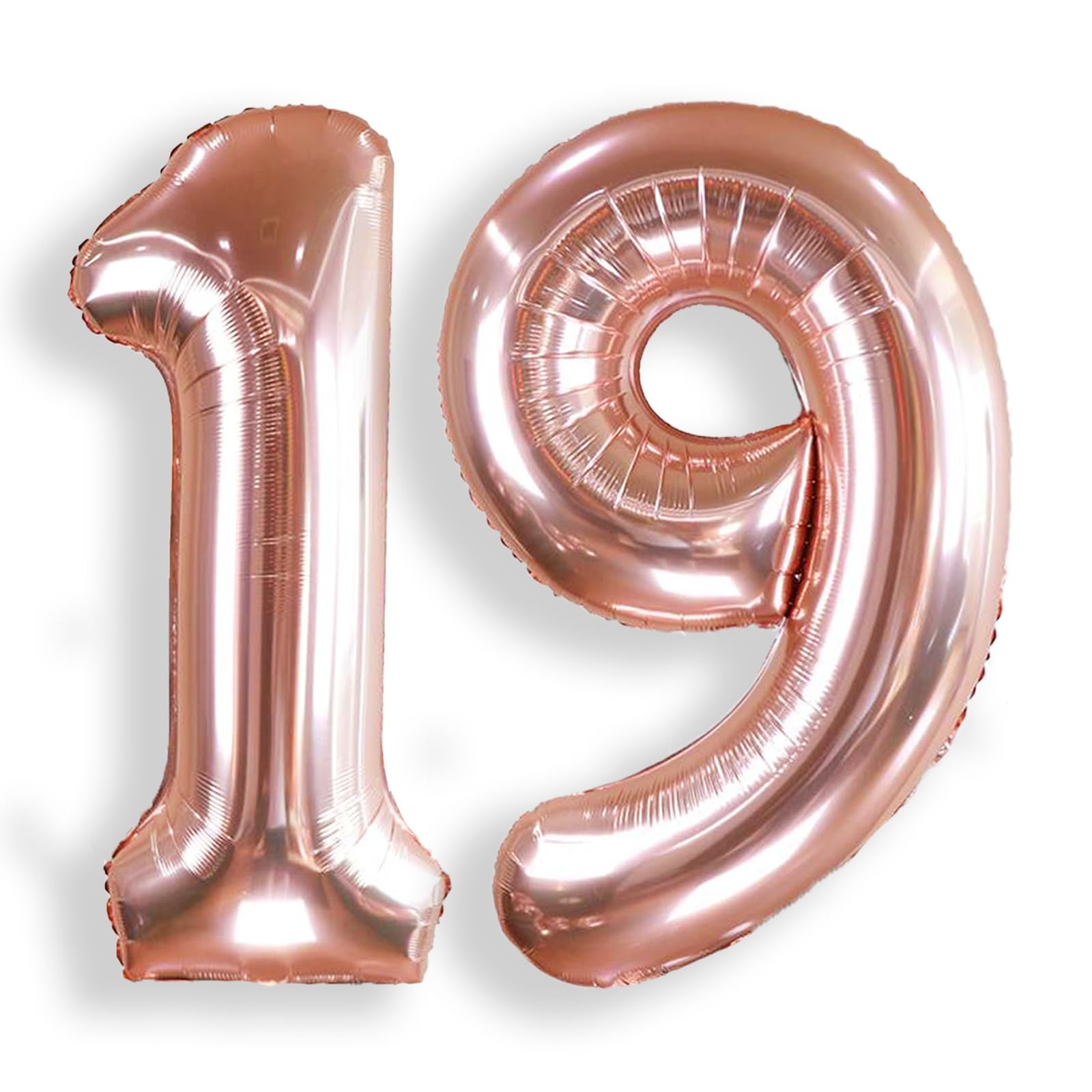 AULE 40 Inch Rose Gold 19 Balloon Number Foil 0-9 Birthday Big Numbers