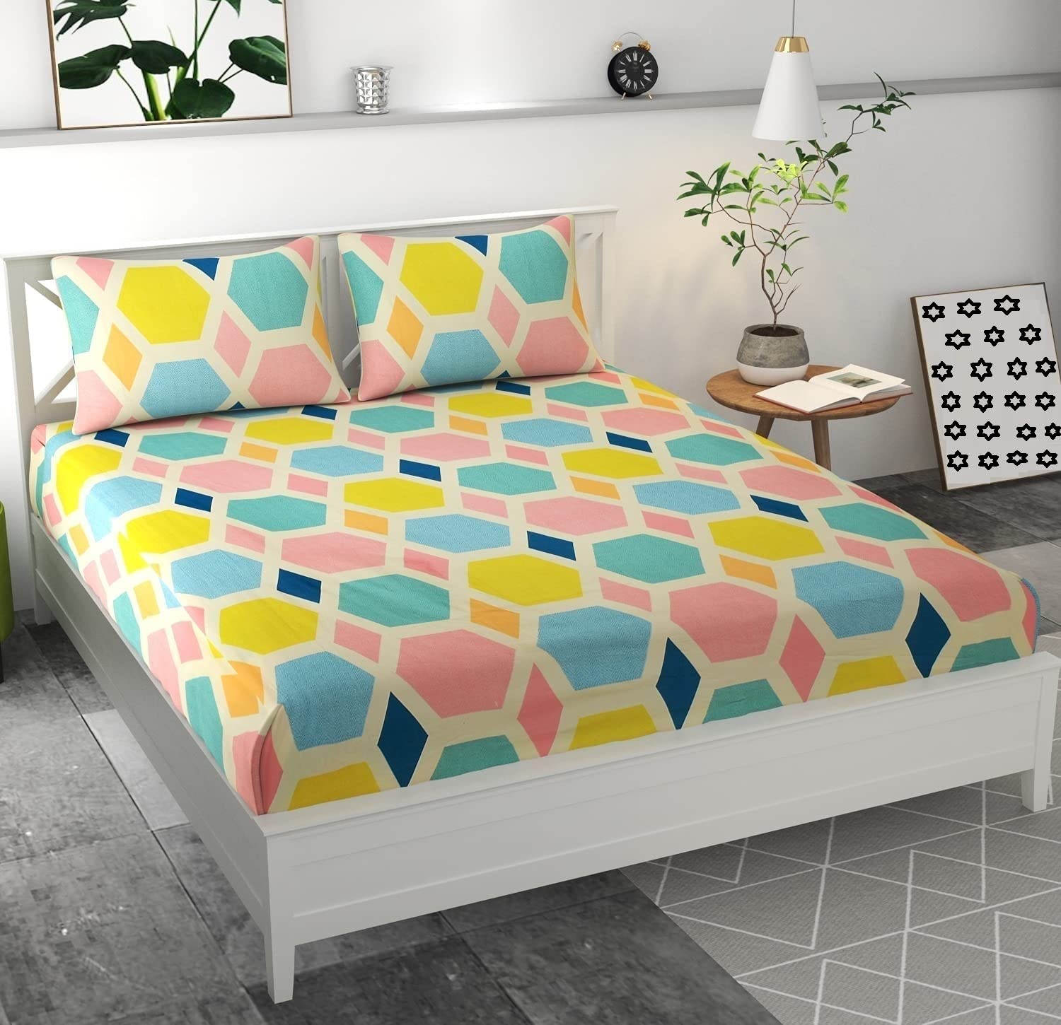 COZY FURNISH Soft Brushed Microfiber Cotton Double Bedsheet With 2 Pillow Covers,Bedsheet 90X100(In) Pillow Covers 17X27(In) Bedsheet For Double Bed (Pink)