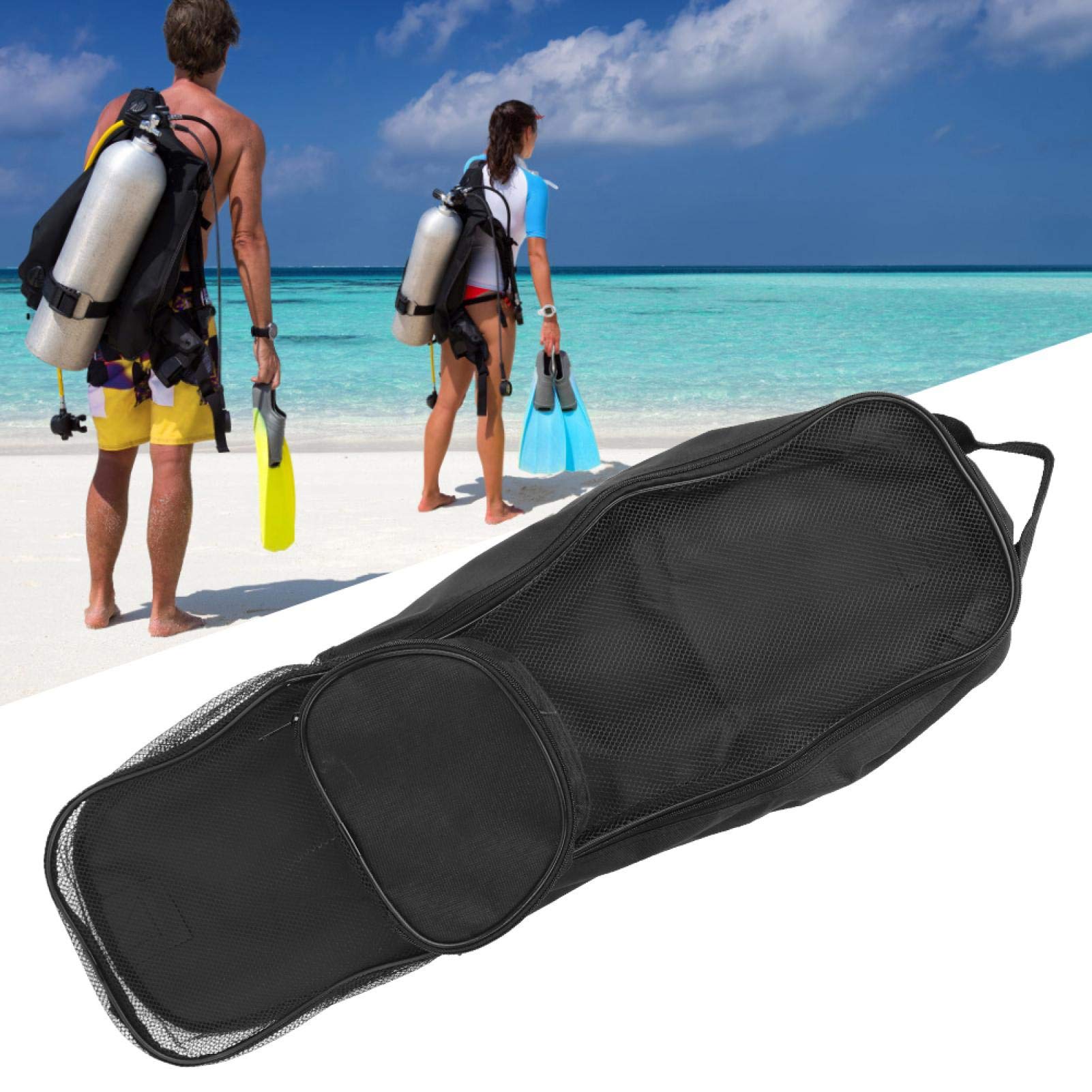 Sac en Filet de plongée en apnée,Sac Filet Plongée, Sac à Dos en Nylon portatif en Filet de avec Tuba Sac à Dos pour Palmes et Accessoires Filet Natation