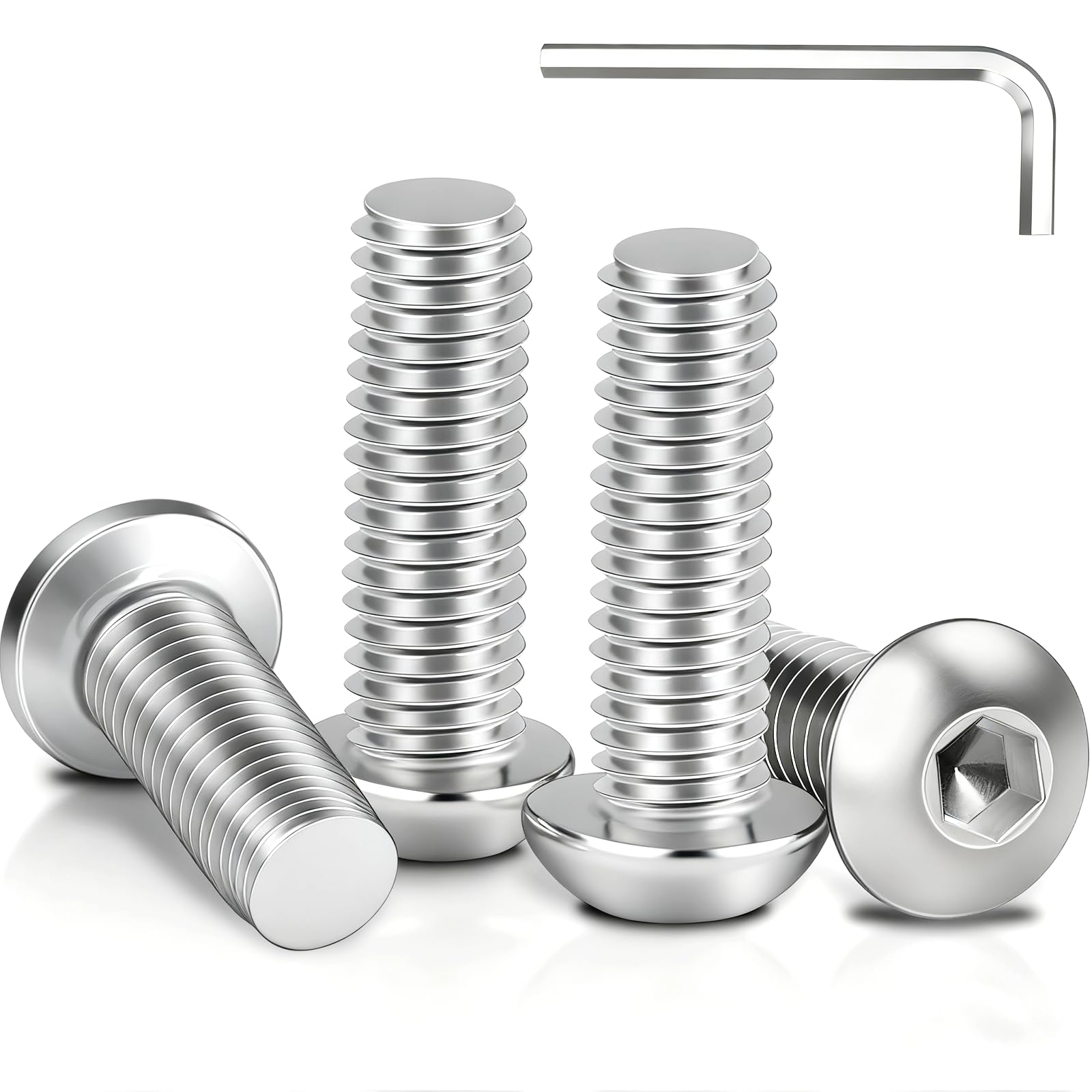M6 x 20mm Stainless Steel Hex Bolts, 304 Stainless, Full Thread, Rust Resistant for Outdoor & Marine Use(Pack of 50)