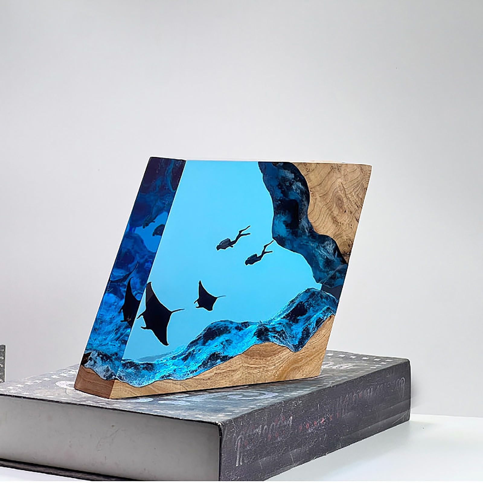 FGJtguE Woods lamp, with Couple Diver & Whale Shark USB LED Night Light Underwater Diorama,Decor for Marine Lovers(T)