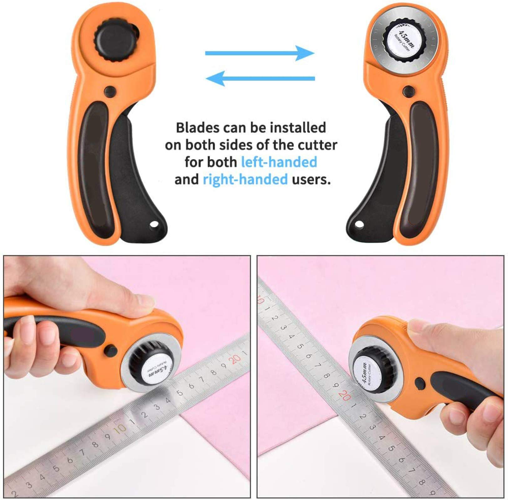 45mm Rollschneider Mit Ersatzklinge - Präzisionscutter Für Stoff & Leder