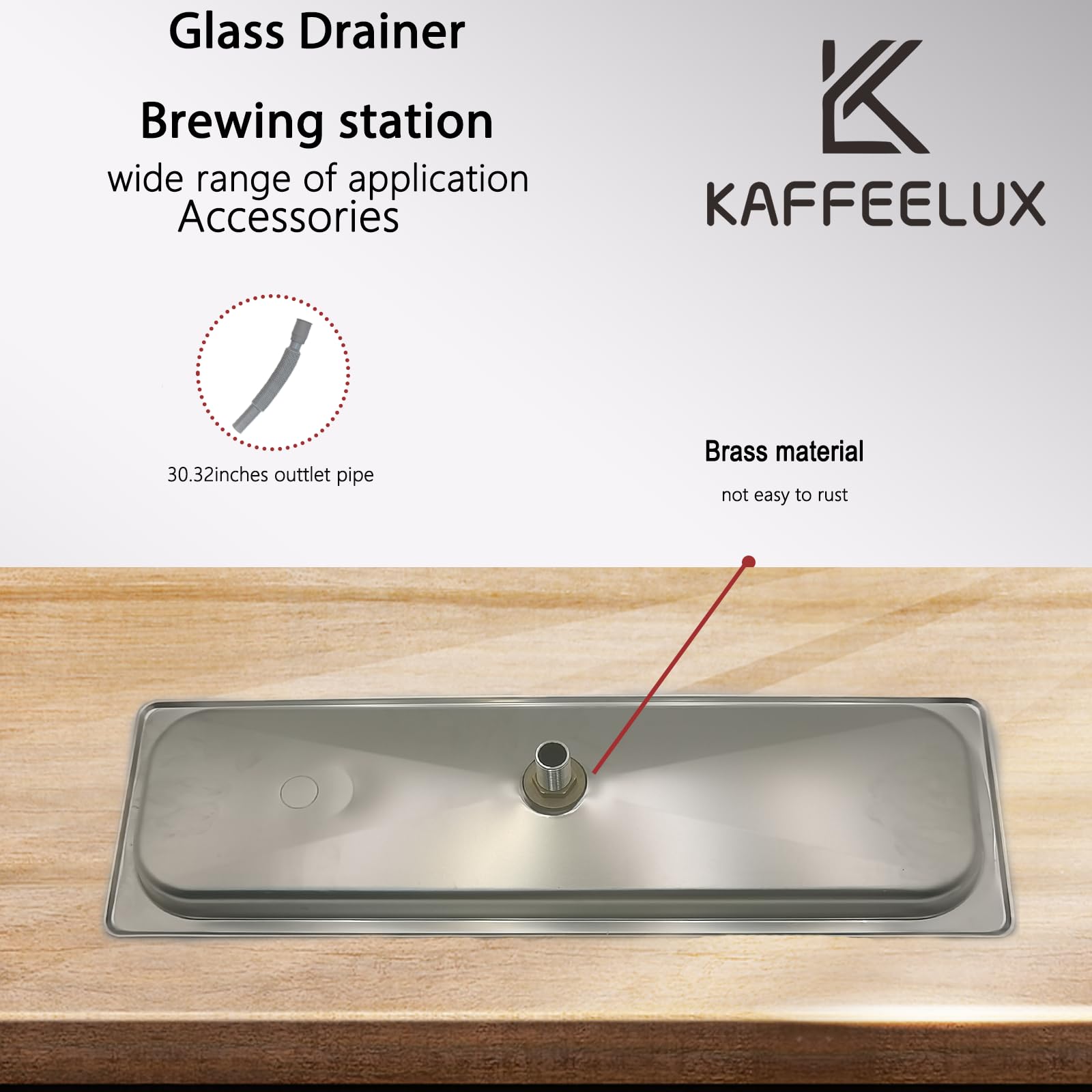 Abtropfschale aus Edelstahl – perfekt für Zuhause, Clubs, Bars, Cafés, Restaurants, Hotels oder gewerbliche Nutzung – leicht zu reinigen, kein Abtropfen erforderlich (16,3 x 53,1 cm)