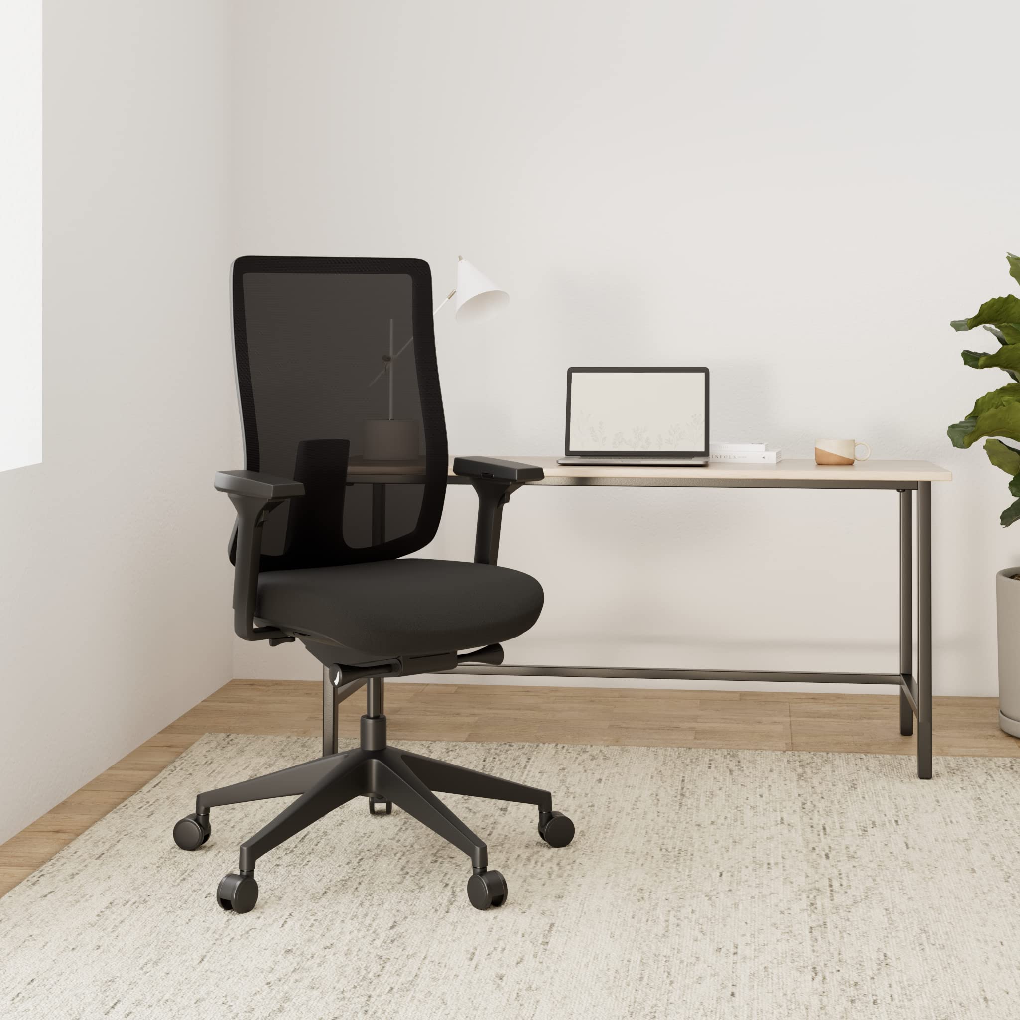 Sedus se:do Pro Light, Drehstuhl, Bürostuhl, Netzmembran Schwarz, Schiebesitz, Armlehnen und Rückenlehne verstellbar, Höhenverstellbar , Kunststoff, 40-52cm, bis 130kg Belastbar, 23° Öffnungswinkel