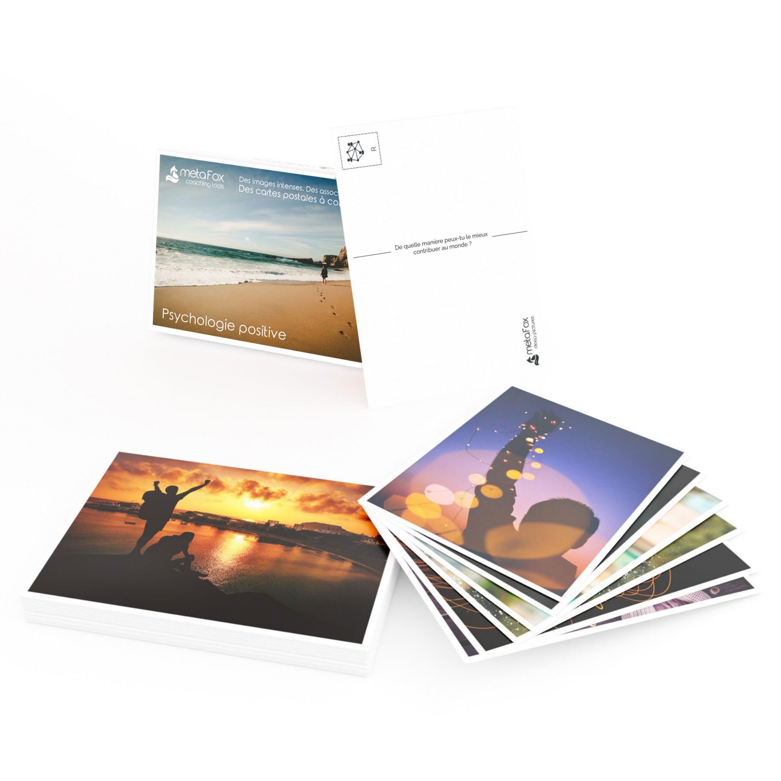 metaFox Psychologie positive | 52 Cartes d'inspiration, Cartes d'affirmations positives & Cartes postales motivantes, Cartes de photolangage pour coaching & thérapie
