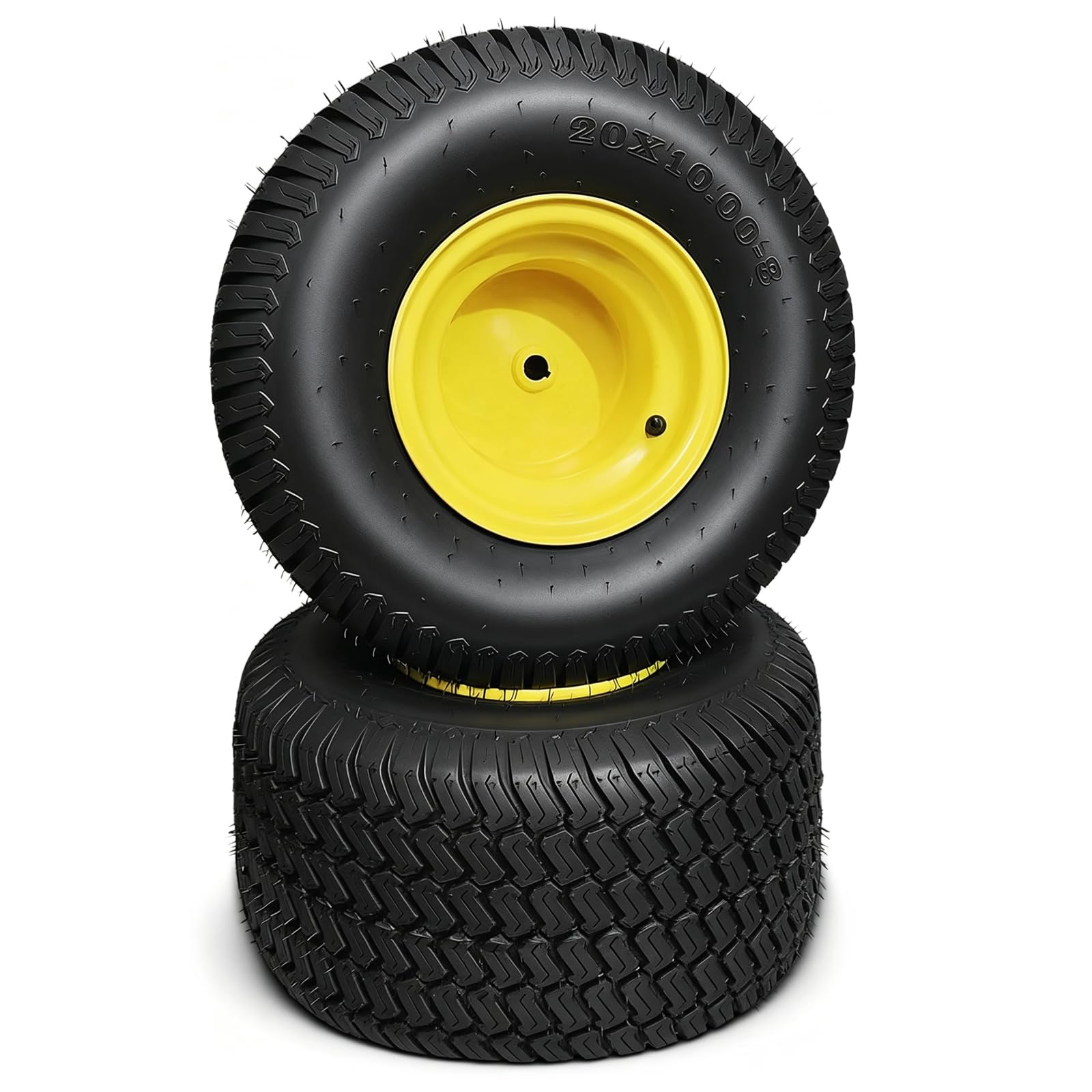 PROPARTS 20x10.00-8 Lawn Mower Tires &amp; Wheel, 3/4" Bore, and 3/16" Keyway, 3.5" Offset Hub, 4PR Tubeless Tire, 20x10x8 Riding Mower Garden Tractors Rear Tire and Wheel Assemblies, 2-Pack