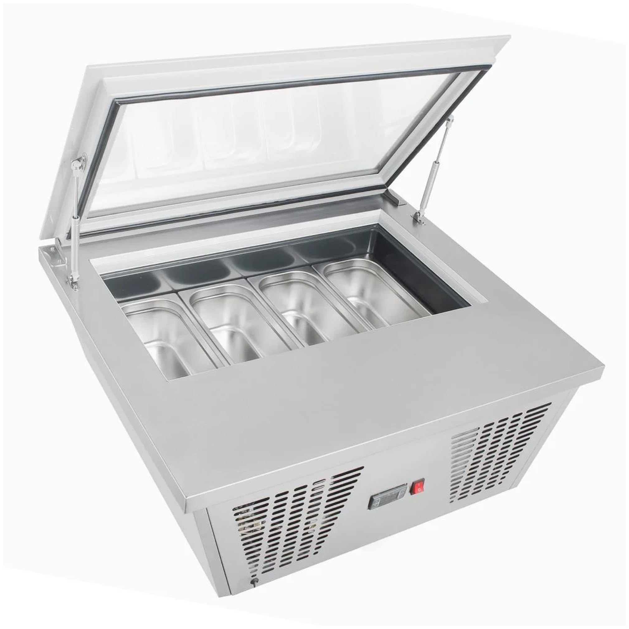 Polar Silver G-Series Countertop Ice Cream Freezer 4X Napoli Pans