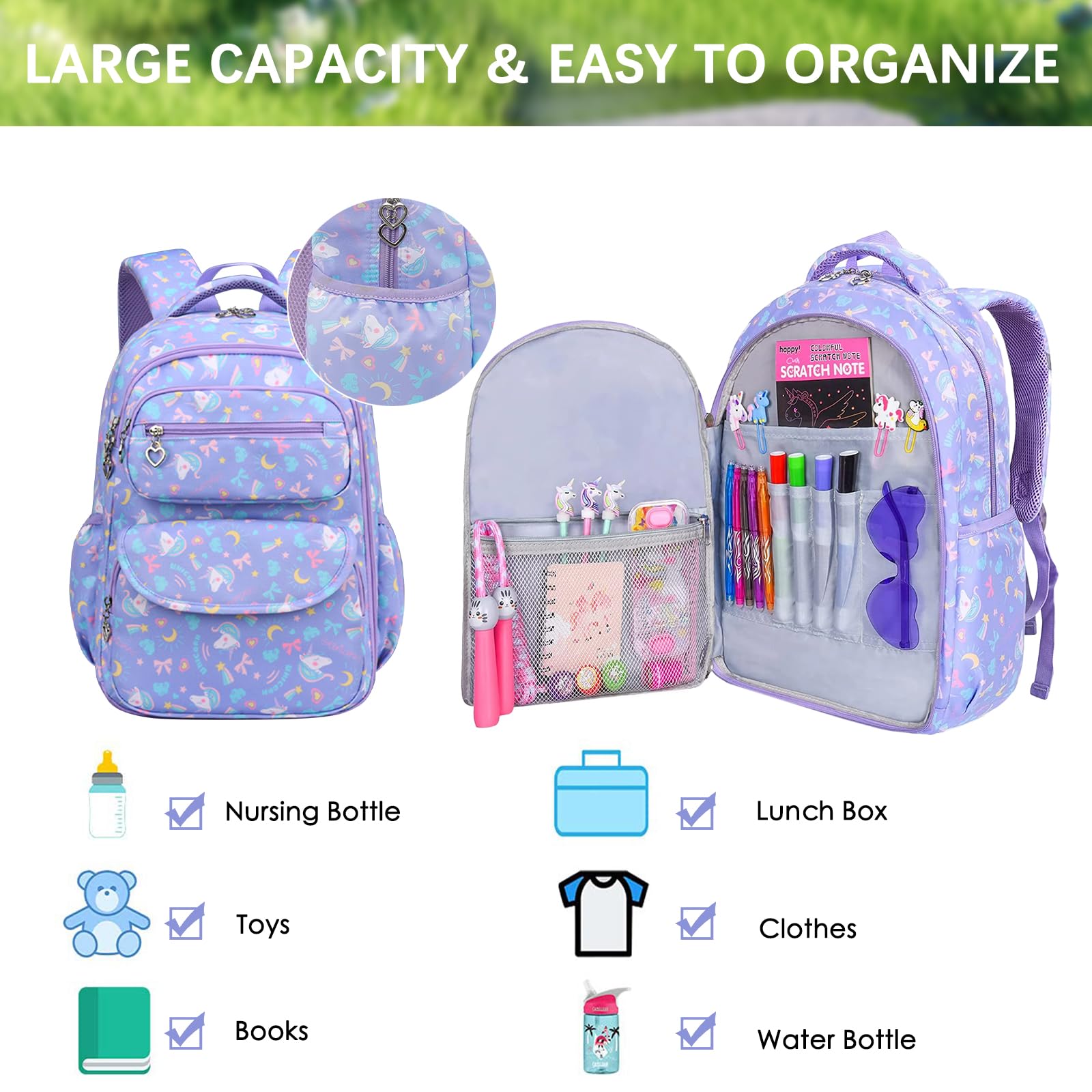 Mochilas Escolares Niña Niño Gran Capacidad Mochila Escolar para 7-12 Años Mochila Infantil Impermeable Multicompartimento Cómodo y Transpirable Mochilas Primaria