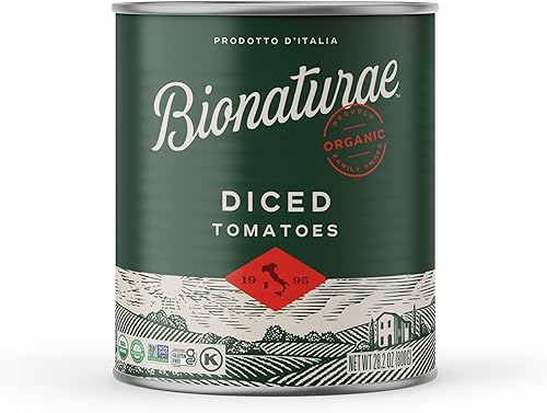 Bionaturae Tomates orgánicos en cubitos – Tomates en cubitos orgánicos sin sal, aptos para dieta cetogénica, sin OMG, sin azúcar añadida, sin sal