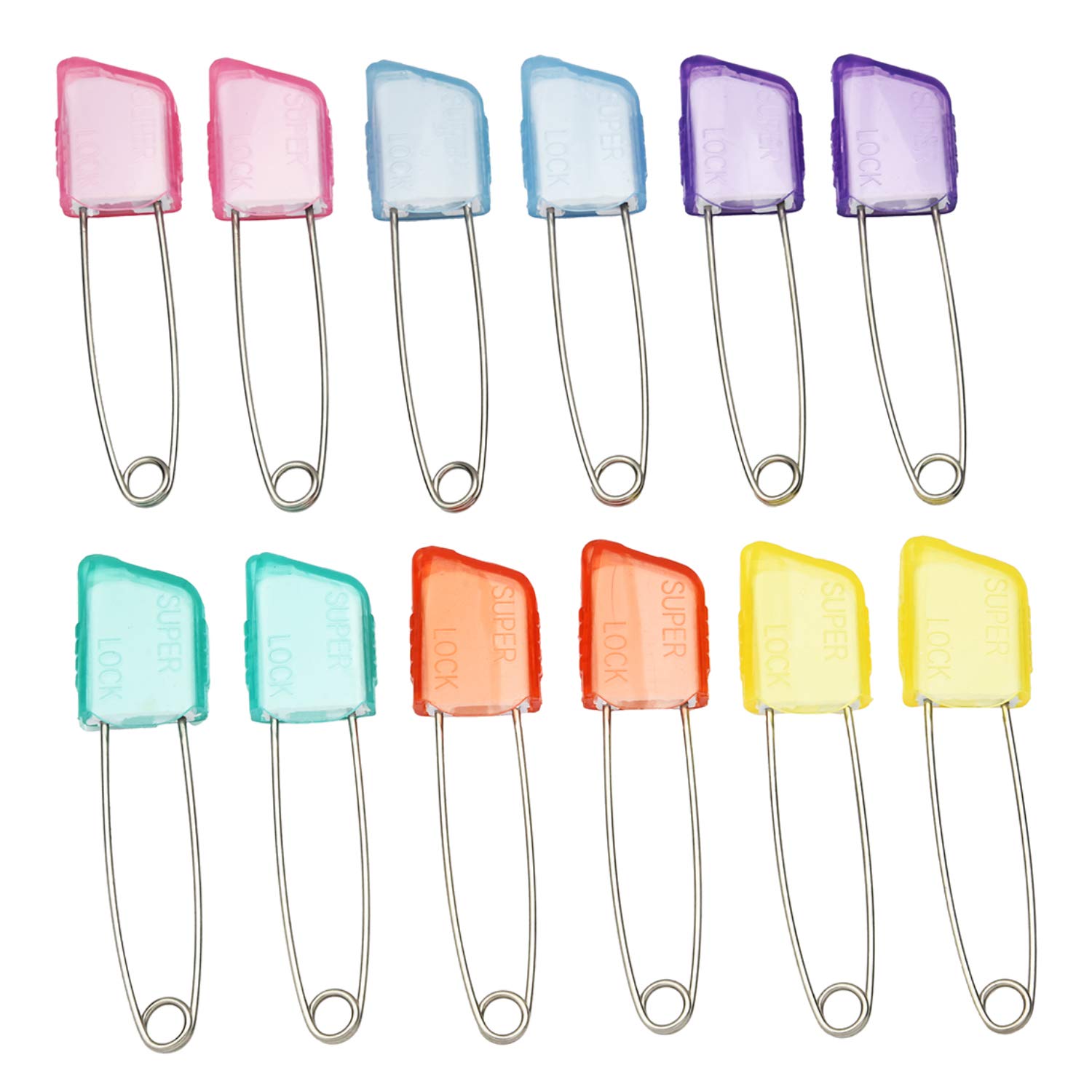 Accessher Silver Plated Acrylic Material and Stainless Steel Used Safety Pins/Saree Pins/Hijab Pins/Nappy Pins Pack of 12 Colours for Women and Girls (B07MHC6FLP) Amazon Price History, Amazon Price Tracker