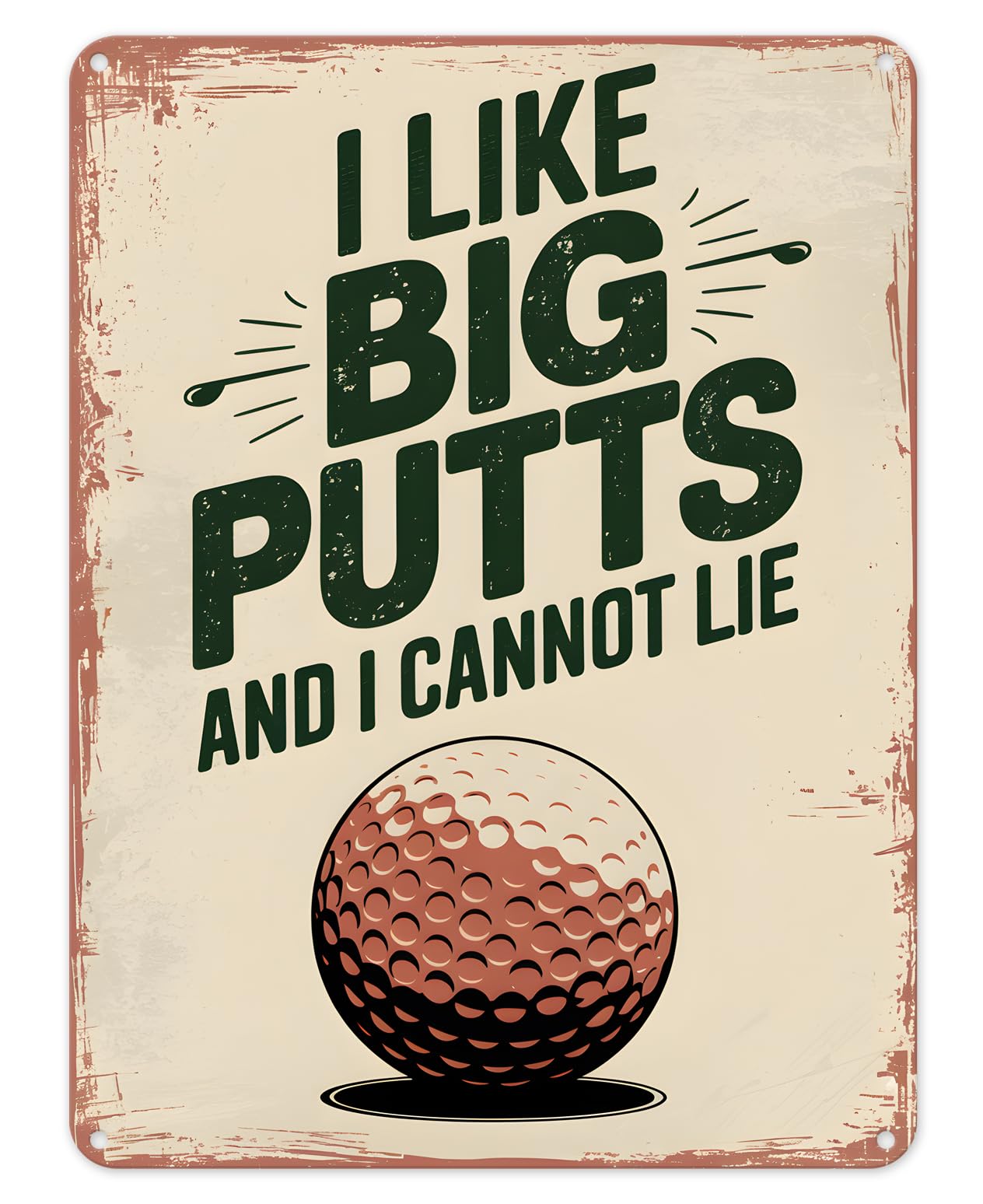 Shopagift Funny Golf I Like Big Putts Metal Poster Wall Tin Sign Man Cave Shed Bar Bedroom Home Kitchen - A5