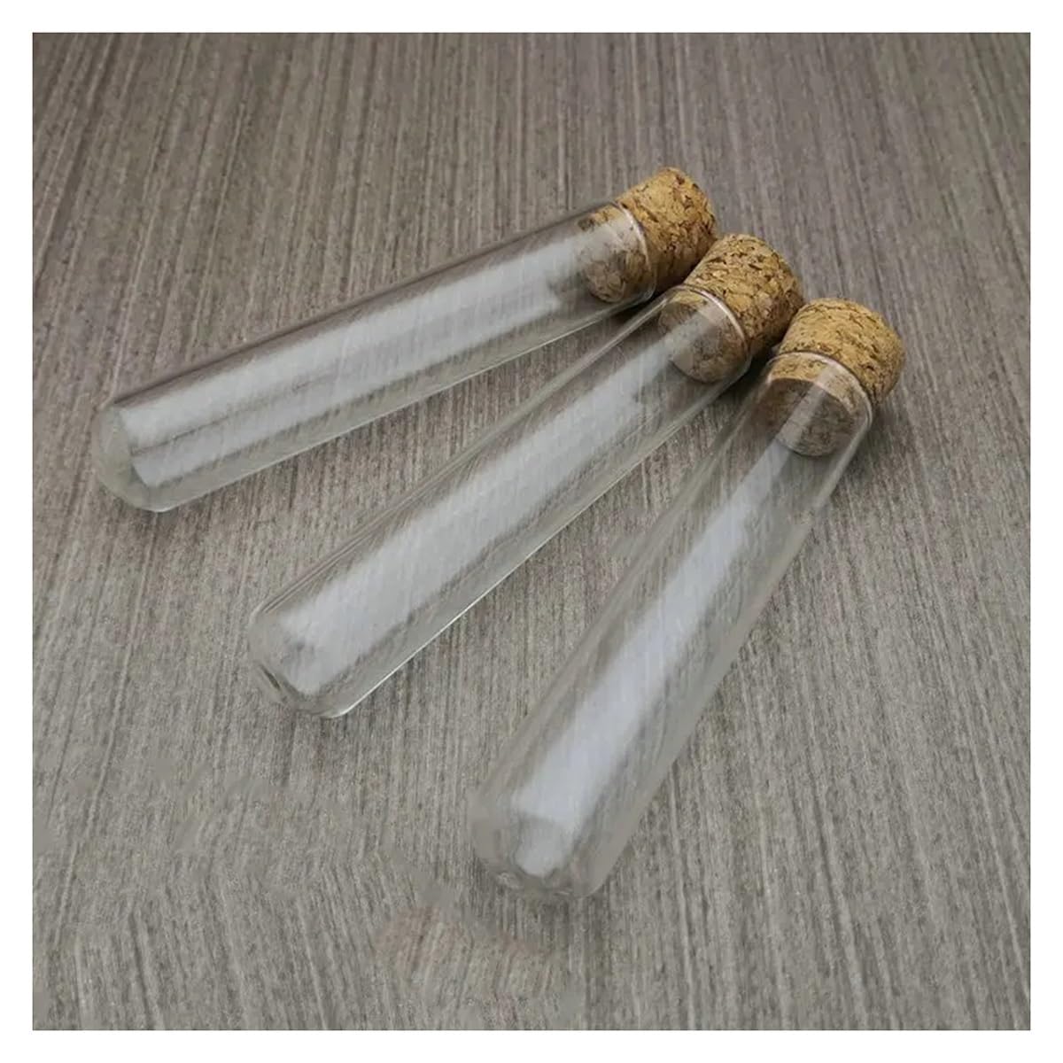 Tubo de vidrio de laboratorio de 20 mm de diámetro exterior, fondo redondo, espesado, reactivo de vidrio con tapón de corcho.(20x150mm 20pcs)