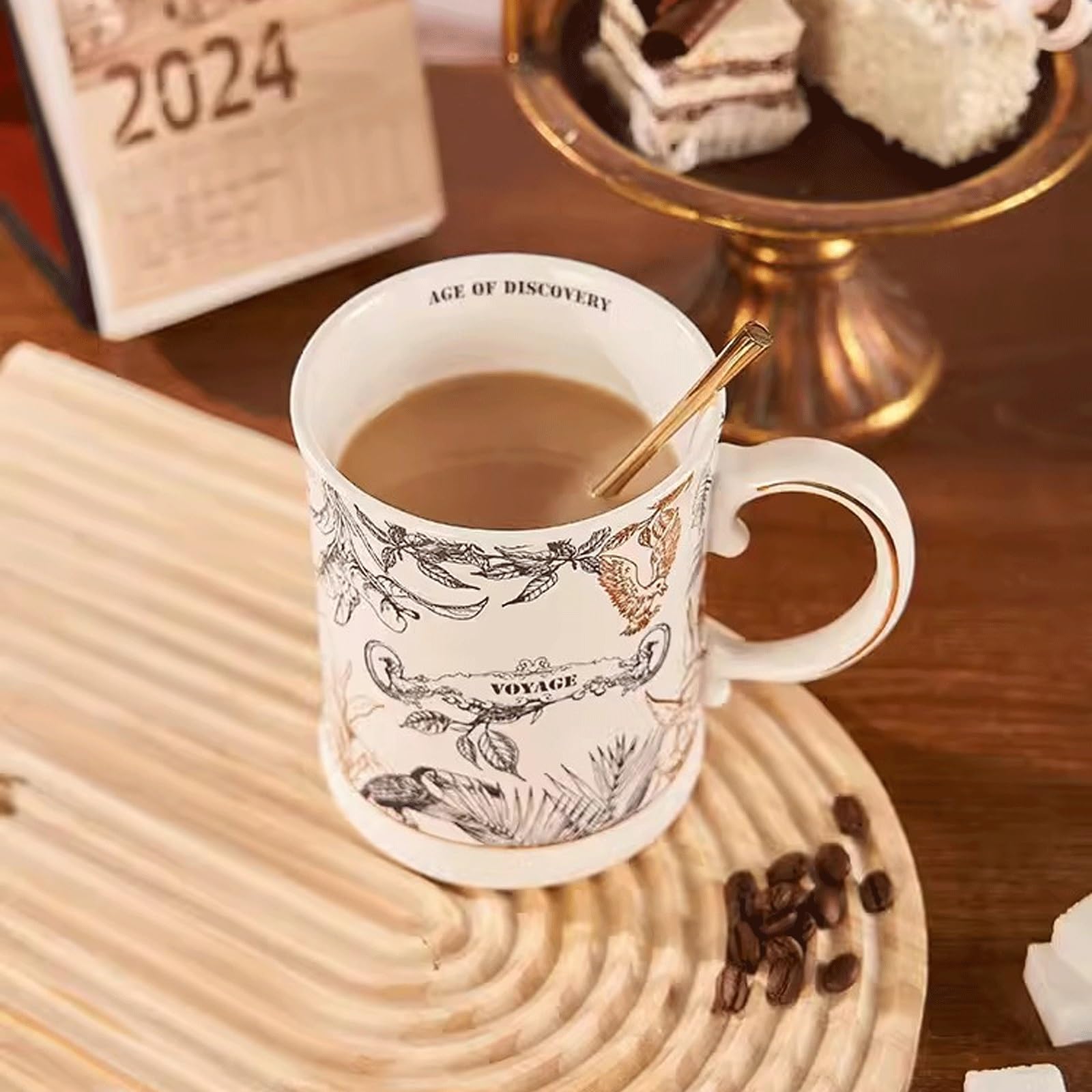 NZPOST Tazze da caffè Tazza in Ceramica Vintage Tazza da Acqua Tazza da caffè Tazza da caffè per Ragazze di Compleanno per Ragazzi
