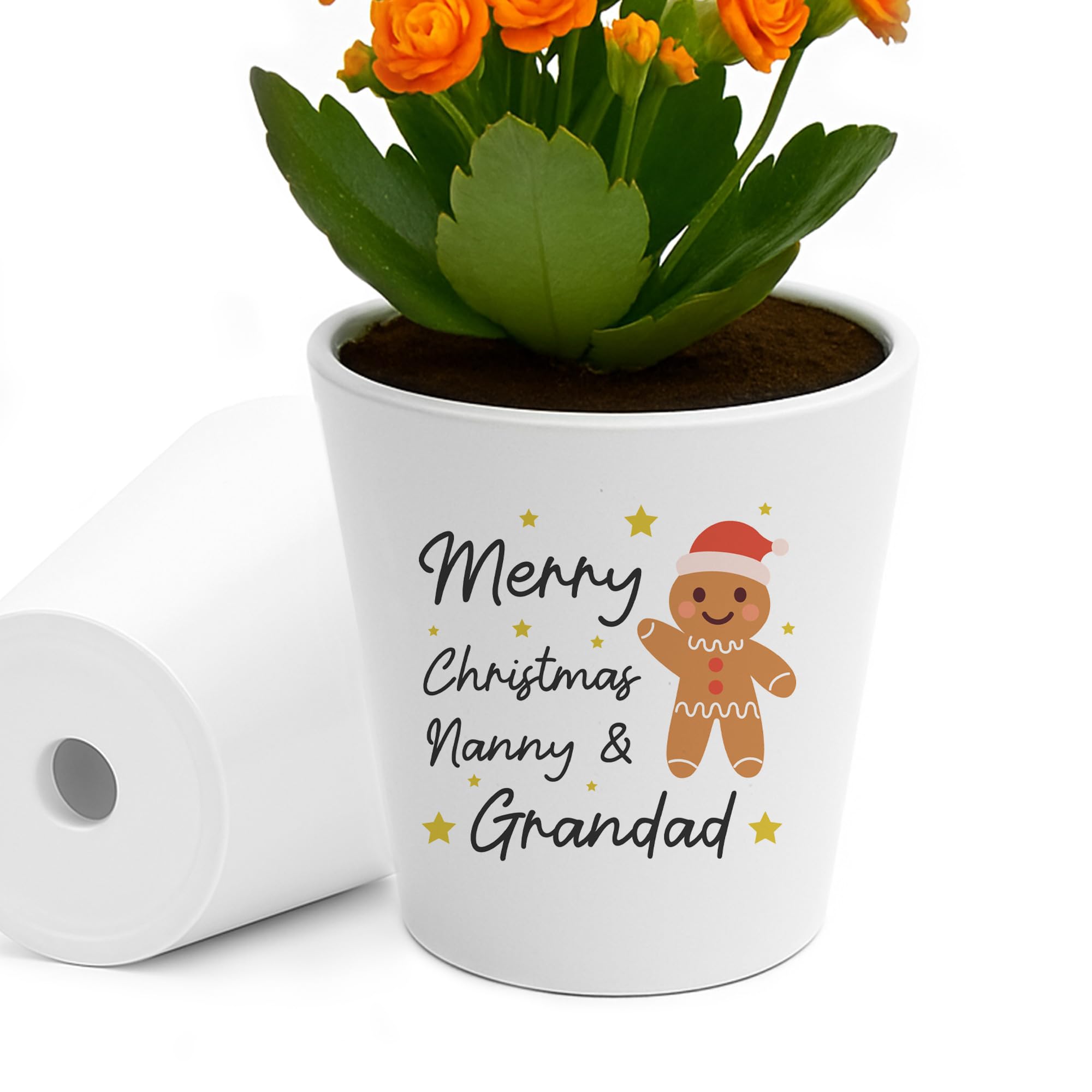 RED OCEAN Merry Christmas Nanny and Grandad Plant Pot For Grandparents From Granddaughter Grandson Present For Nanny And Grandad Keepsake