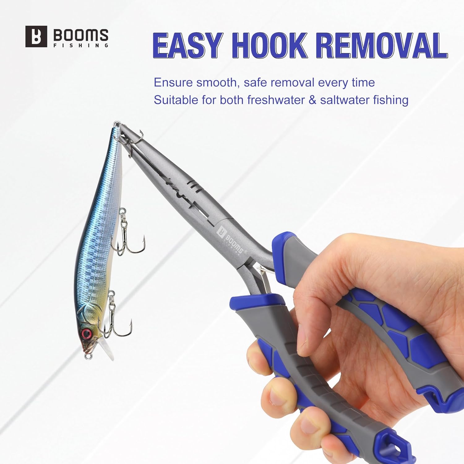 Booms Fishing Needle Nose Pliers: 9" Long Nose Hook Remover and Split Ring Fish Pliers with Lanyard and Sheath - XW10 Multi-Function Saltwater Fishing Gear - Image 6
