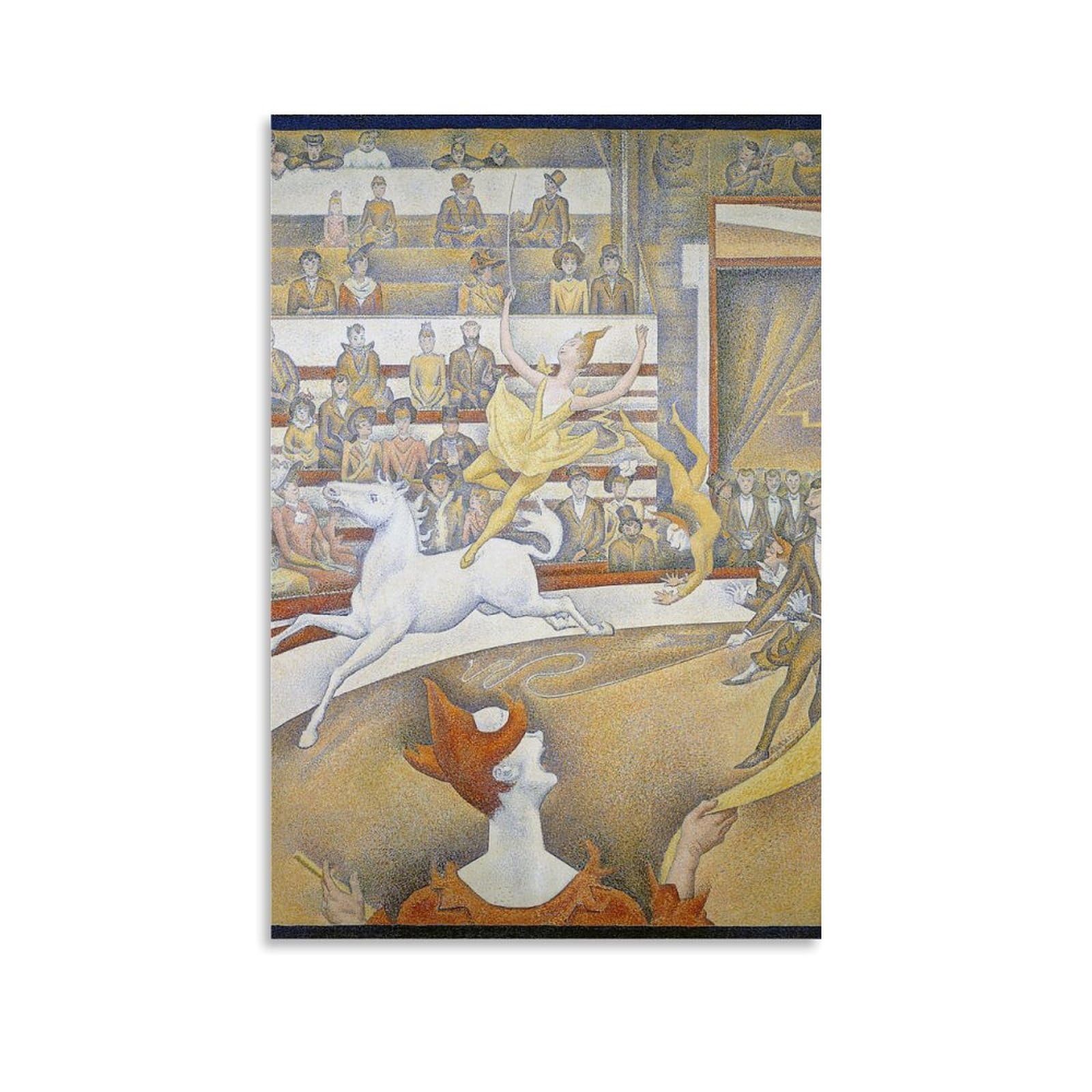 generisch The Circus by Georges Seurat, impresiones en lienzo modernas, pinturas decorativas para habitación de niños o niñas, murales para sala de estar y pinturas con motivos navideños 20 x 30