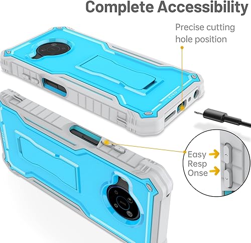 Miniatura 3 de FITO Funda para Nokia X100, doble capa a prueba de golpes resistente para teléfono Nokia X100 con protector de pantalla, soporte incorporado (negro)