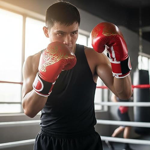 Miniatura 5 de Guantes de entrenamiento de boxeo 1 par de guantes de boxeo unisex para adultos, guantes de boxeo, guantes de boxeo transpirables para entrenamiento