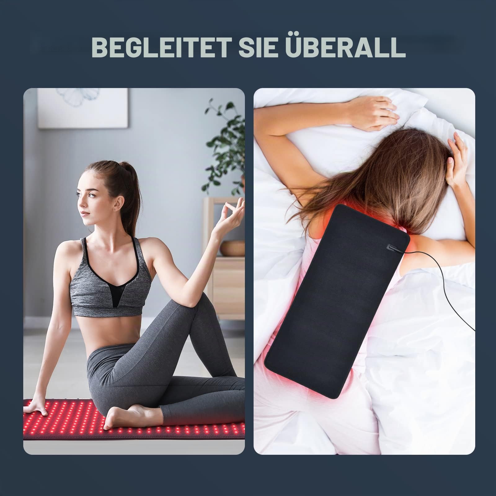 I-THERA-U Rotlichtlampe Therapie Infrarotlampe Gürtel - 360LEDs Red Light Therapy für den Körper, 660 nm Red Revive Rotlicht & 850 nm Infrarottherapie, Entspannt die Muskeln, Lindert Rückenschmerzen