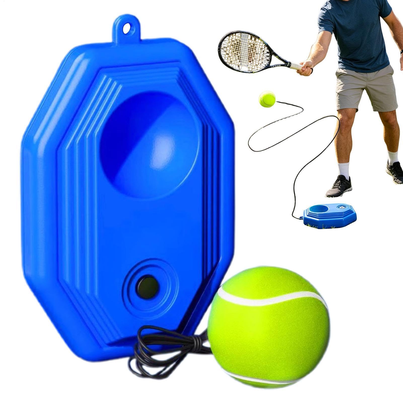 Juego completo de entrenamiento individual para tenis, entrenamiento de rebote para interiores y exteriores, adecuado para patio, garaje, sótano, parque infantil, parque y entusiastas, personas