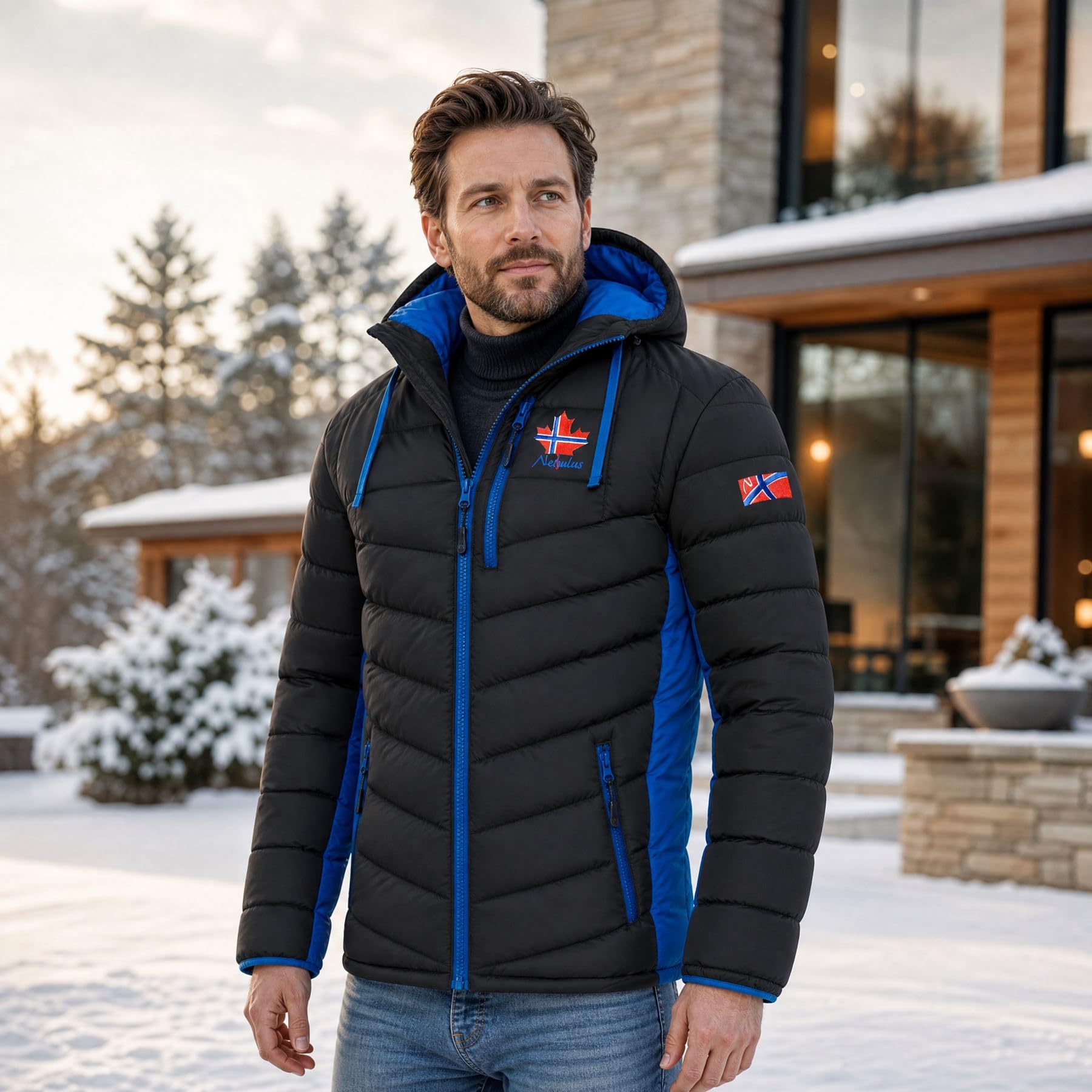 Nebulus Herren Jacke MERIK, warme Outdoorjacke, praktische & vielseitige Übergangs- & Winterjacke
