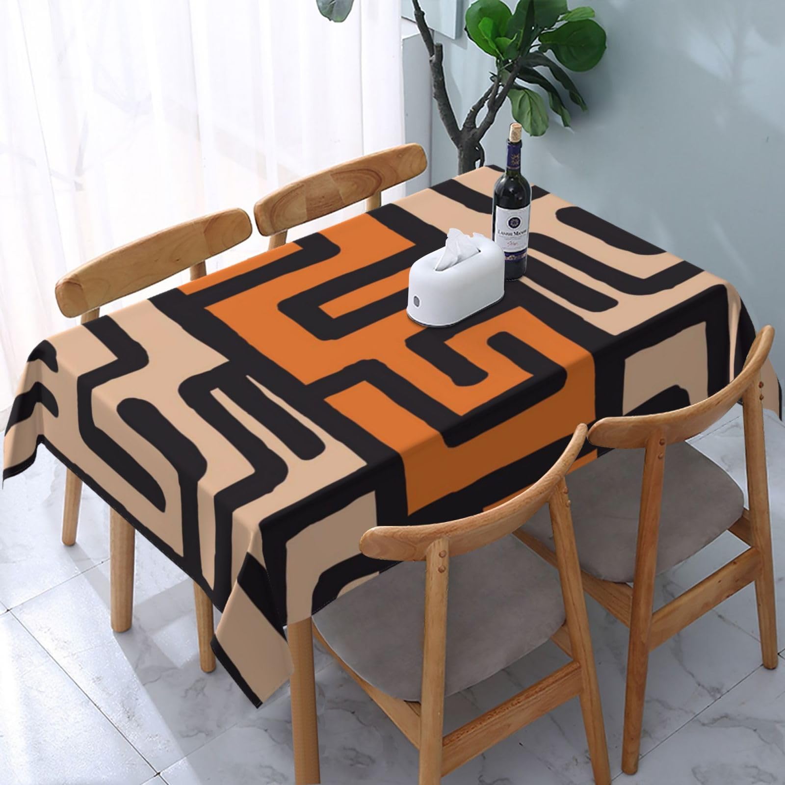 Nappe rectangulaire motif ethnique BONDIJ nappe de table 137 x 183 cm