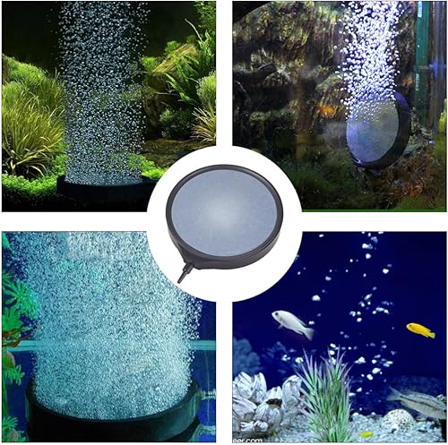 Miniatura 7 de Ipetboom Bubbler - Burbuja de aire redonda para liberar bombas de disco de oxigenación, difusor de peces, piedra de disco, aireador, kit de acuario,